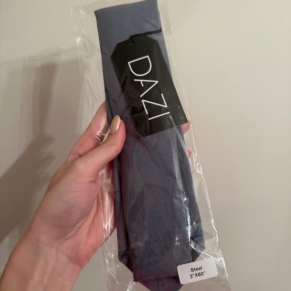 NEW! Men’s Dazi Steel Blue Tie​​ - Picture 1 of 2